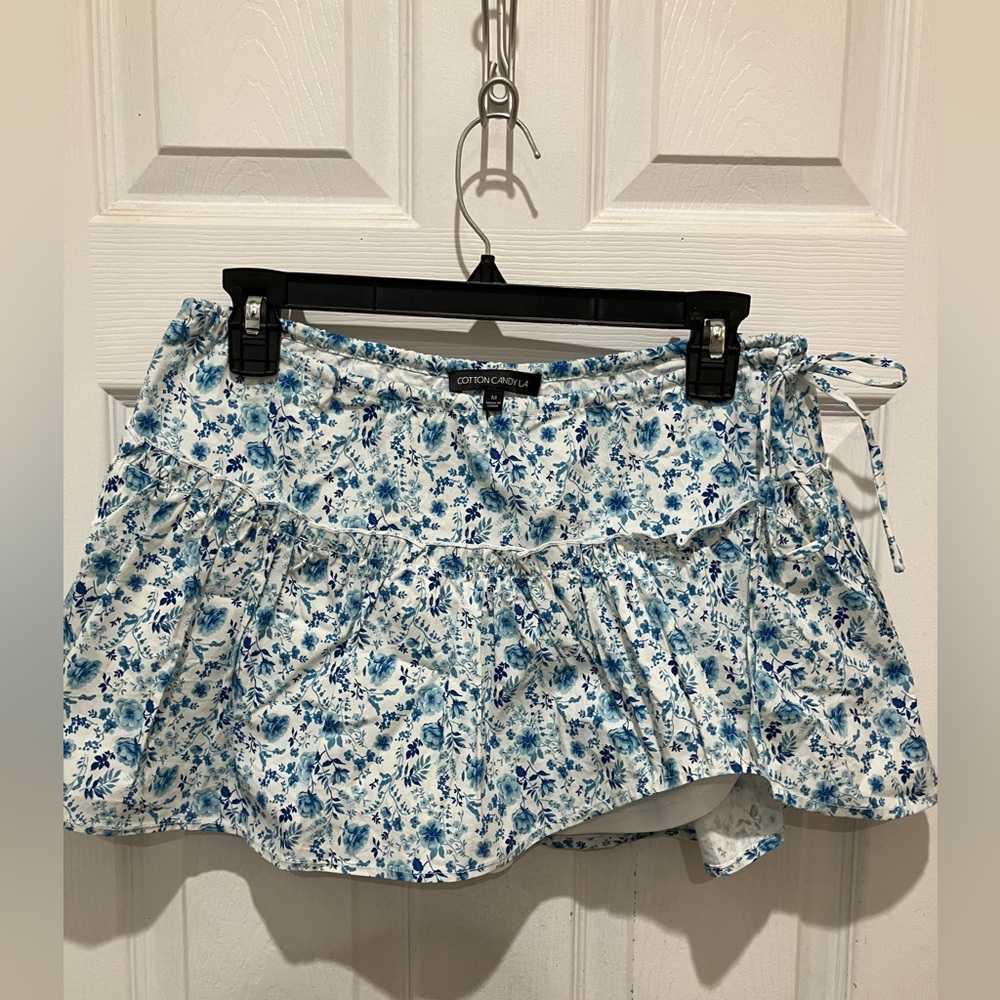 Cotton Candy LA Floral Blue and White Skirt